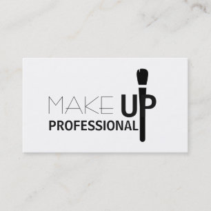 TARJETA DE VISITA PROFESIONAL ARTISTA DE MAQUILLAJE BLANCO Y NEGRO