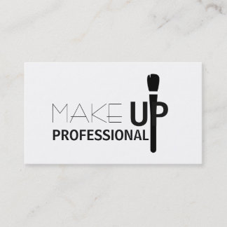TARJETA DE VISITA PROFESIONAL ARTISTA DE MAQUILLAJE BLANCO Y NEGRO