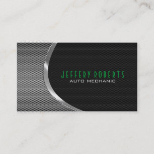 Tarjeta De Visita Profesional automático de gris negro y metal plate