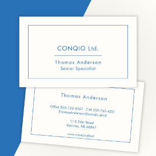 Tarjeta De Visita Profesional azul elegante tradicional