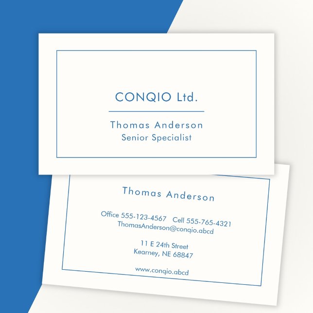 Tarjeta De Visita Profesional azul elegante tradicional (Subido por el creador)