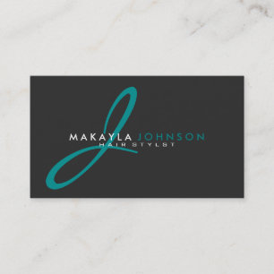 Tarjeta De Visita Profesional azul verde azulado moderno y simple