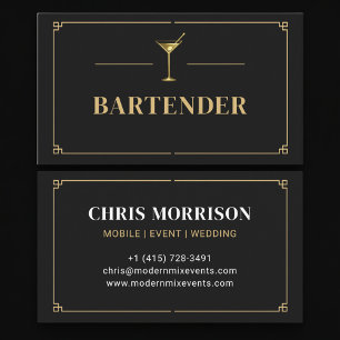 Tarjeta De Visita Profesional barman