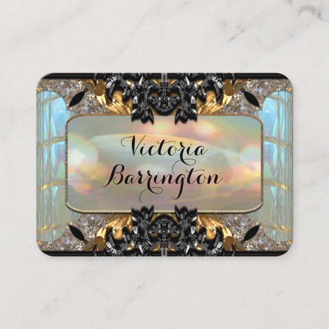 Tarjeta De Visita Profesional barroco de la perla de Verabickners (Anverso)