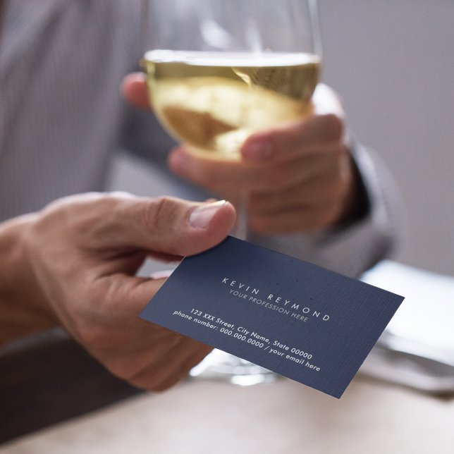 Tarjeta De Visita profesional básico básico de la marina azul oscuro (Subido por el creador)