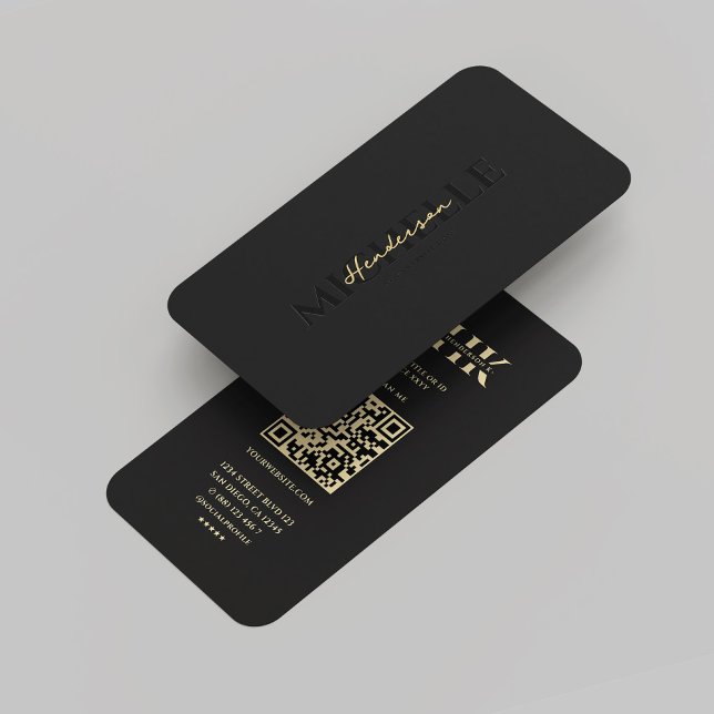 Tarjeta De Visita Profesional Black Monogram Marketing Moderno (Professional Black Gold Monogram Marketing Modern Business Card
)