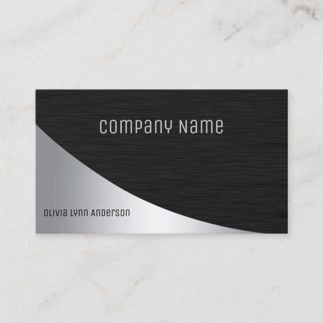 Tarjeta de visita profesional Black Silver (Anverso)