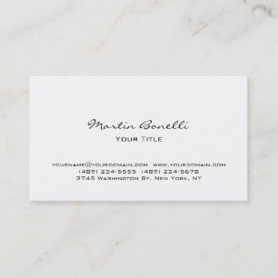 Tarjeta de visita profesional blanca simple