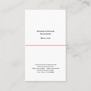 Tarjeta De Visita Profesional Blanco Blanco Blanco Simple Inmobiliar