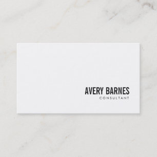 Tarjeta De Visita Profesional blanco moderno y sencillo