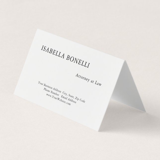 Tarjeta De Visita Profesional blanco negro Minimalista creativo (Anverso)