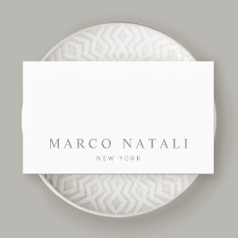 Tarjeta De Visita Profesional blanco simple y elegante