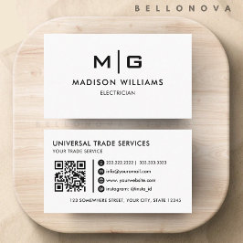 Tarjeta De Visita Profesional Blanco Y Negro personalizable