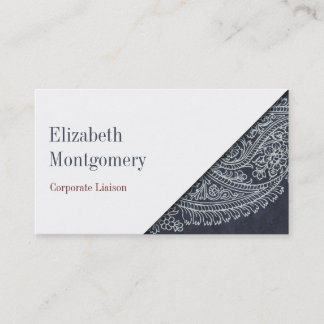 Tarjeta de visita profesional Blue Paisley