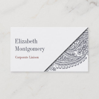 Tarjeta de visita profesional Blue Paisley