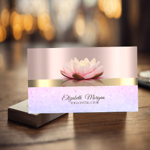Tarjeta De Visita Profesional Bokeh Elegante, Rosa de Oro Loto