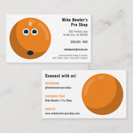 Tarjeta De Visita Profesional Bowling Pro Shop | Naranja Ball