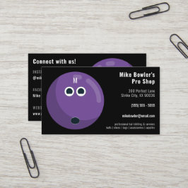 Tarjeta De Visita Profesional Bowling Pro Shop | Negro
