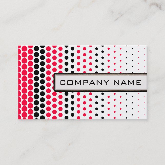 Tarjeta De Visita Profesional Carmine Red and Black Polka Dot (Anverso)