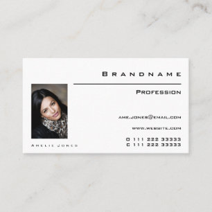 Tarjeta De Visita Profesional clásico de fotografía o logotipo de Pe