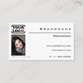 Tarjeta De Visita Profesional clásico de fotografía o logotipo de Pe