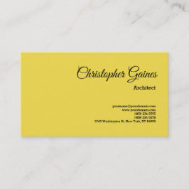 Tarjeta De Visita Profesional clásico de Yellow Plain Architect