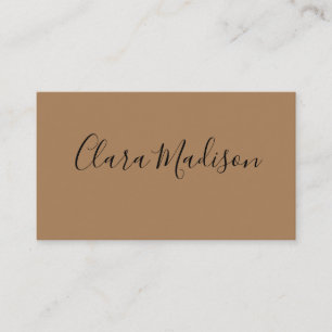 Tarjeta De Visita profesional clásico minimalista marrón simple