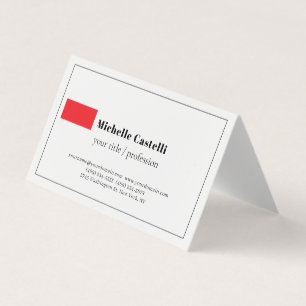 Tarjeta De Visita Profesional Clásico Simple Único