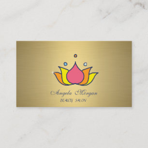 Tarjeta De Visita Profesional Colorful Lotus Gold