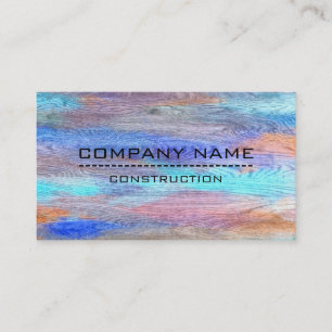 Tarjeta De Visita Profesional Colorful Modern Wood Look #14