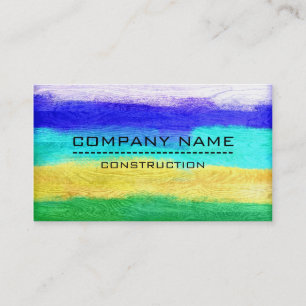 Tarjeta De Visita Profesional Colorful Modern Wood Look #16