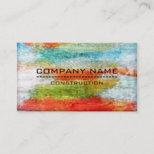 Tarjeta De Visita Profesional Colorful Modern Wood Look #21