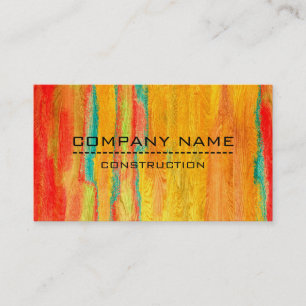 Tarjeta De Visita Profesional Colorful Moderno con aspecto de madera
