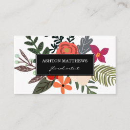 Tarjeta De Visita Profesional con clase del ramo floral