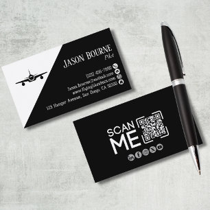 Tarjeta de visita profesional con código QR de avi
