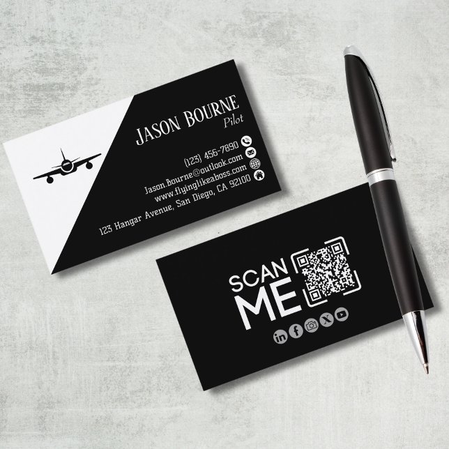 Tarjeta de visita profesional con código QR de avi (Subido por el creador)