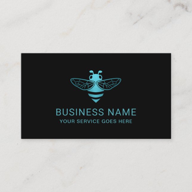 Tarjeta De Visita Profesional con logotipo de abeja moderno (Anverso)