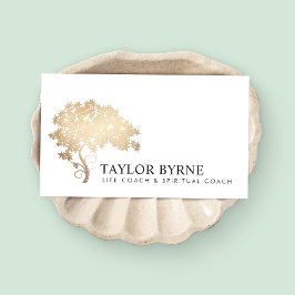 Tarjeta De Visita Profesional con logotipo elegante Gold Tree