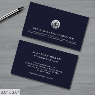 Tarjeta De Visita Profesional con logotipo elegante plateado