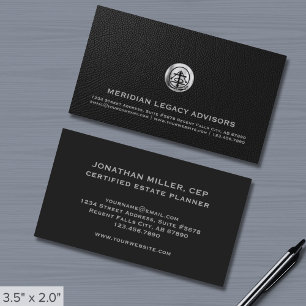 Tarjeta De Visita Profesional con logotipo elegante plateado