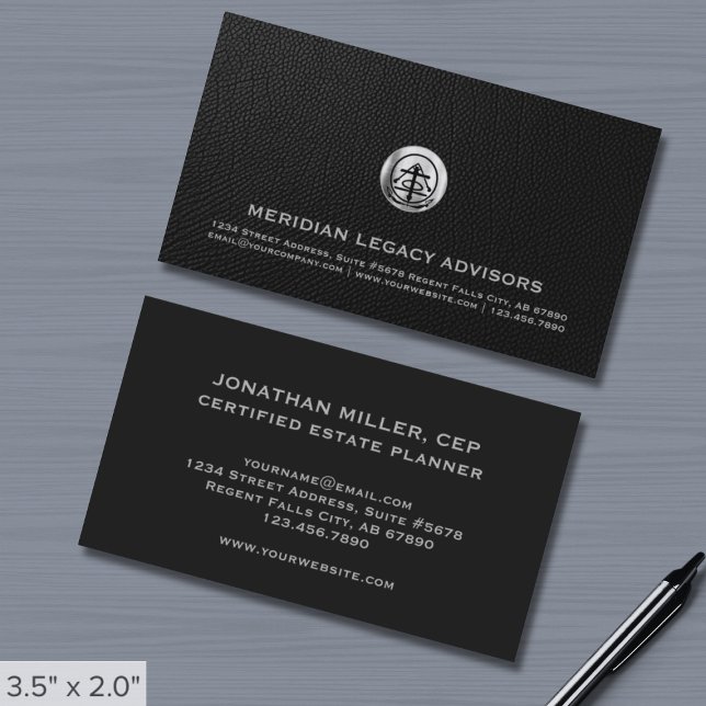 Tarjeta De Visita Profesional con logotipo elegante plateado (Subido por el creador)