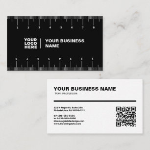 Tarjeta de visita profesional con regla (cm)