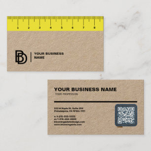 Tarjeta de visita profesional con regla (cm)