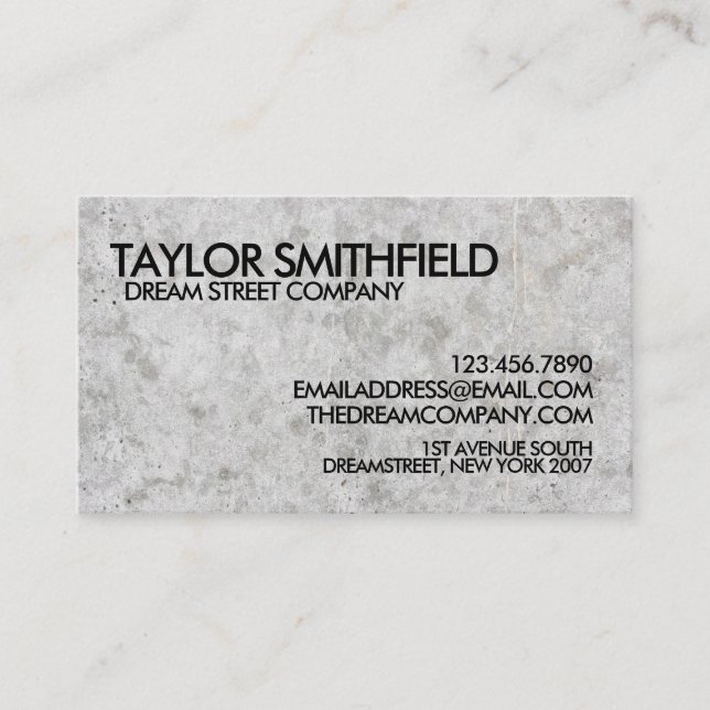 Tarjeta de visita profesional concreta y moderna (Anverso)