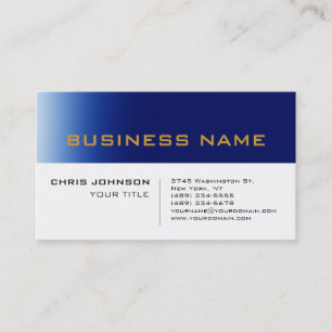 Tarjeta de visita profesional contemporánea azul