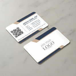 Tarjeta De Visita Profesional Corporativo Moderno Geométrico Azul Ma