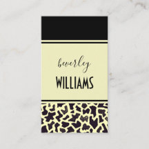 Tarjeta de visita profesional Cream Leopard
