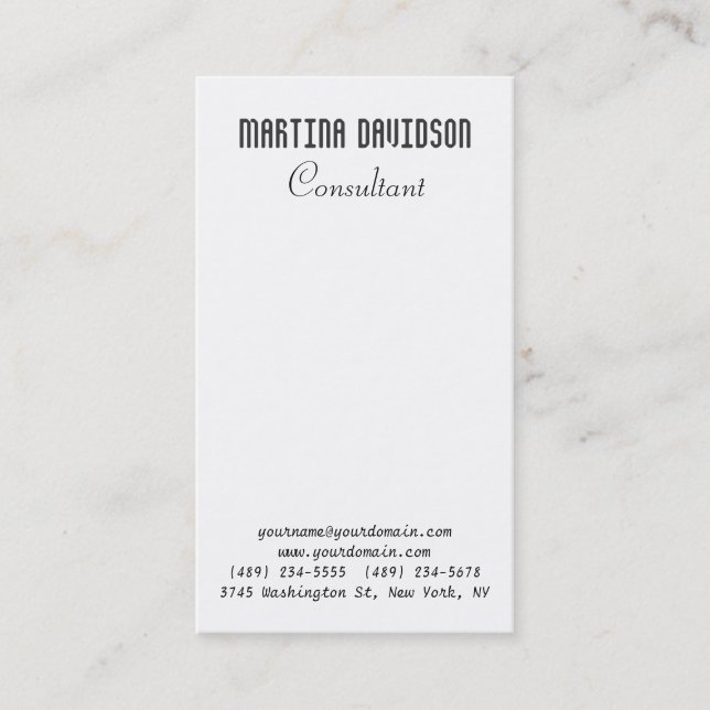 Tarjeta De Visita Profesional creativo y exclusivo de moda (Anverso)