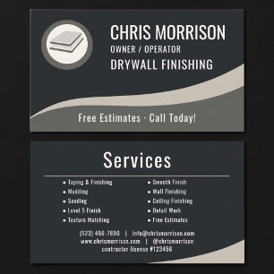 Tarjeta De Visita Profesional de Acabado de Drywall