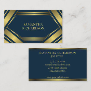 Tarjeta De Visita Profesional De Bandas De Oro Y Azul De La Marina G